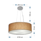 Lustre Pendente Cilíndrico Vivare Md-4134 Cúpula Em Tecido 50