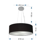 Lustre Pendente Cilíndrico Vivare Md-4134 Cúpula Em Tecido 50