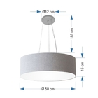 Lustre Pendente Cilíndrico Vivare Md-4134 Cúpula Em Tecido 50