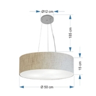 Lustre Pendente Cilíndrico Vivare Md-4134 Cúpula Em Tecido 50