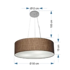 Lustre Pendente Cilíndrico Vivare Md-4134 Cúpula Em Tecido 50