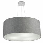Lustre Pendente Cilíndrico Vivare Md-4135 Cúpula Em Tecido 70