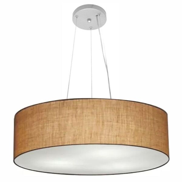 Lustre Pendente Cilíndrico Vivare Md-4136 Cúpula Em Tecido 80