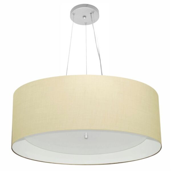 Lustre Pendente Cilíndrico Vivare Md-4142 Cúpula Forrada Em T