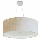 Lustre Pendente Cilíndrico Vivare Md-4142 Cúpula Forrada Em T