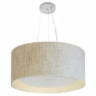 Lustre Pendente Cilíndrico Vivare Md-4145 Cúpula Forrada Em T