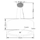 Lustre Pendente Cilíndrico Vivare Md-4145 Cúpula Forrada Em T