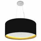 Lustre Pendente Cilíndrico Vivare Md-4145 Cúpula Forrada Em T