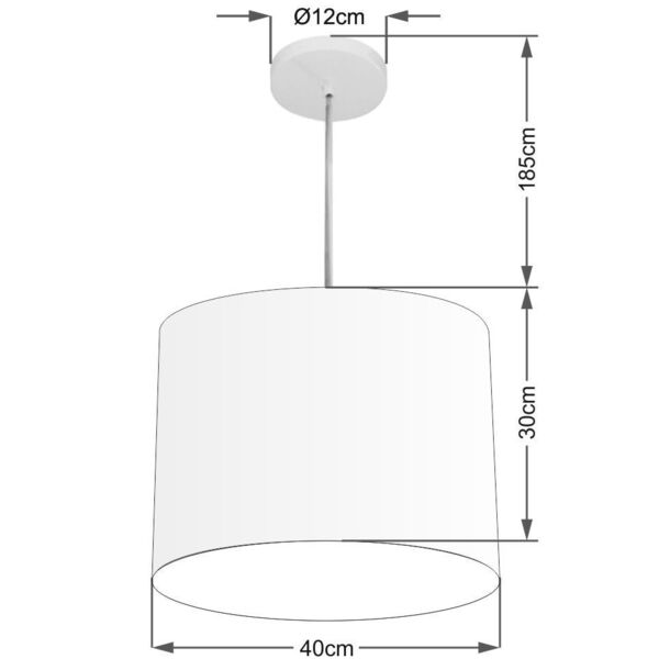 Lustre Pendente Cilíndrico Vivare Md-4146 Cúpula Em Tecido 40