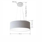 Lustre Pendente Cilíndrico Vivare Md-4181 Cúpula Em Tecido 40