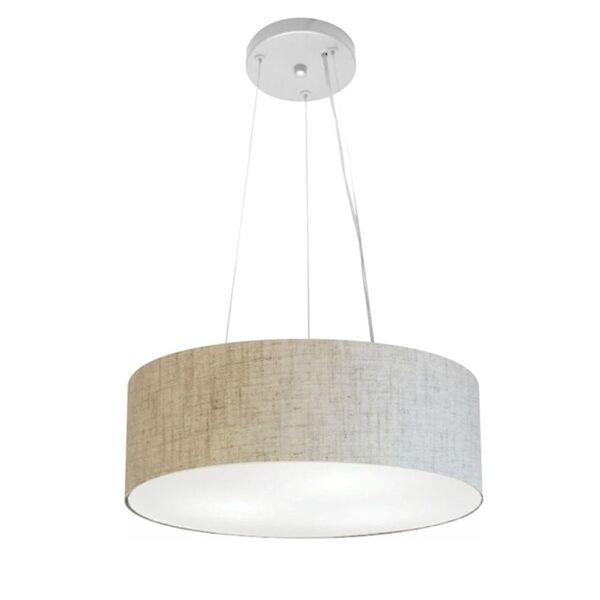 Lustre Pendente Cilíndrico Vivare Md-4181 Cúpula Em Tecido 40