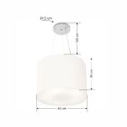 Lustre Pendente Cilíndrico Vivare Md-4183 Cúpula Em Tecido 40