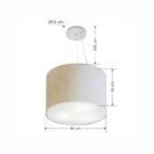 Lustre Pendente Cilíndrico Vivare Md-4183 Cúpula Em Tecido 40