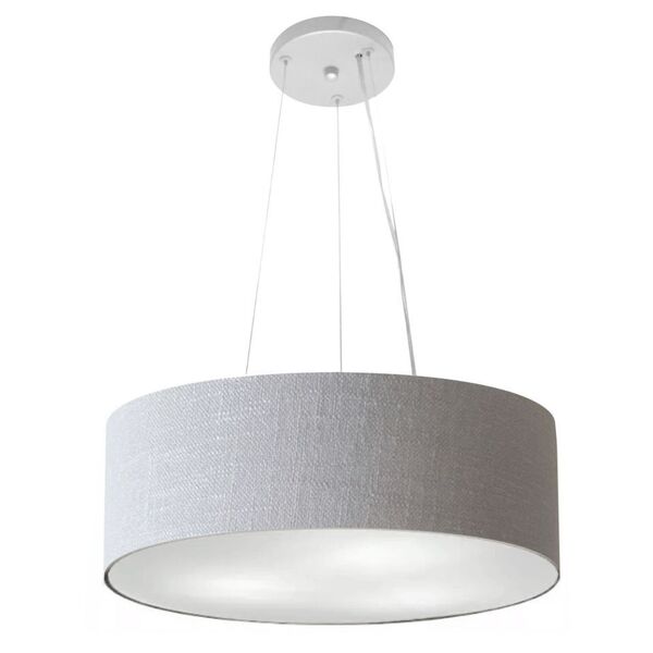 Lustre Pendente Cilíndrico Vivare Md-4184 Cúpula Em Tecido 45