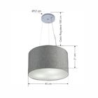 Lustre Pendente Cilíndrico Vivare Md-4185 Cúpula Em Tecido 45