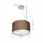 Lustre Pendente Cilíndrico Vivare Md-4185 Cúpula Em Tecido 45