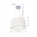 Lustre Pendente Cilíndrico Vivare Md-4185 Cúpula Em Tecido 45