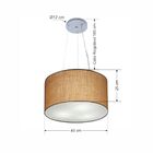 Lustre Pendente Cilíndrico Vivare Md-4186 Cúpula Em Tecido 45