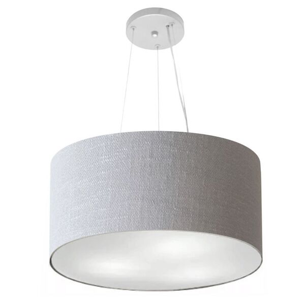 Lustre Pendente Cilíndrico Vivare Md-4186 Cúpula Em Tecido 45
