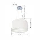 Lustre Pendente Cilíndrico Vivare Md-4187 Cúpula Em Tecido 45