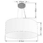 Lustre Pendente Cilíndrico Vivare Md-4191 Cúpula Em Tecido 55