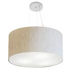 Lustre Pendente Cilíndrico Vivare Md-4191 Cúpula Em Tecido 55