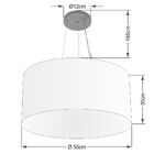 Lustre Pendente Cilíndrico Vivare Md-4192 Cúpula Em Tecido 55