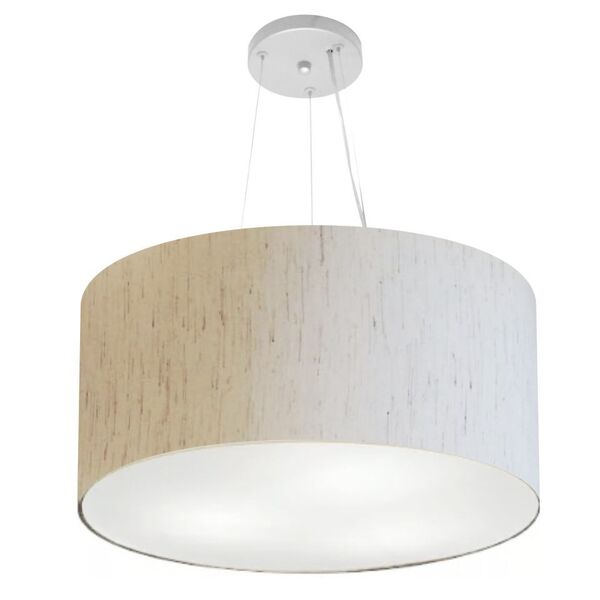 Lustre Pendente Cilíndrico Vivare Md-4192 Cúpula Em Tecido 55