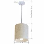 Lustre Pendente Cilíndrico Vivare Md-4200 Cúpula Em Tecido 14