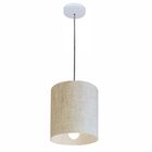 Lustre Pendente Cilíndrico Vivare Md-4200 Cúpula Em Tecido 14