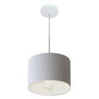 Lustre Pendente Cilíndrico Vivare Md-4201 Cúpula Em Tecido 25