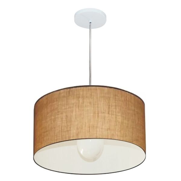 Lustre Pendente Cilíndrico Vivare Md-4202 Cúpula Em Tecido 40