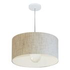 Lustre Pendente Cilíndrico Vivare Md-4204 Cúpula Em Tecido 45