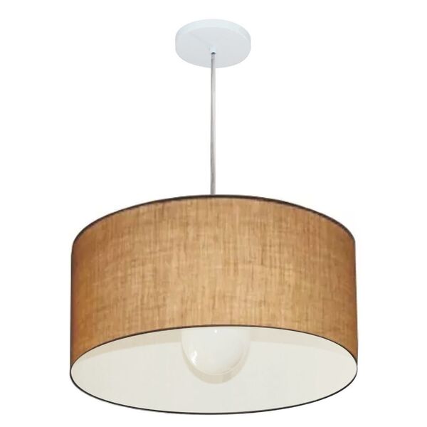 Lustre Pendente Cilíndrico Vivare Md-4204 Cúpula Em Tecido 45
