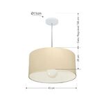 Lustre Pendente Cilíndrico Vivare Md-4204 Cúpula Em Tecido 45
