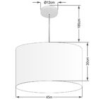 Lustre Pendente Cilíndrico Vivare Md-4205 Cúpula Em Tecido 45