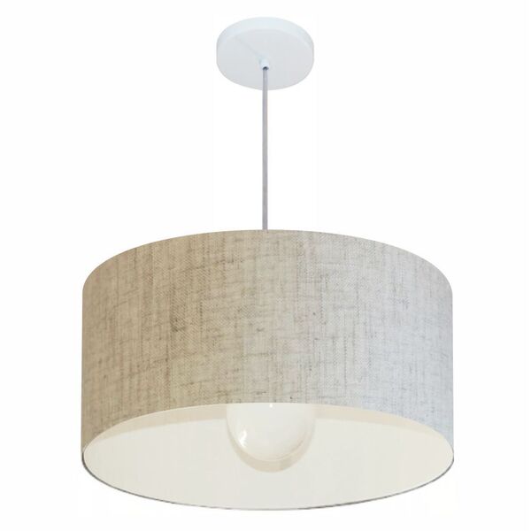 Lustre Pendente Cilíndrico Vivare Md-4206 Cúpula Em Tecido 50