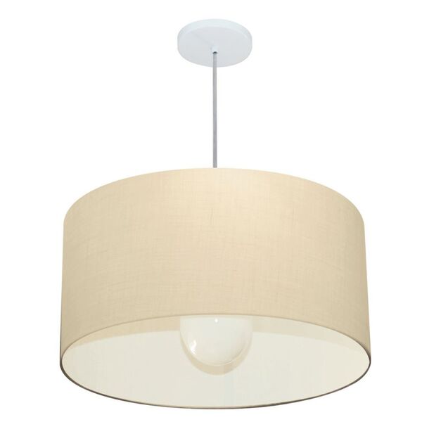 Lustre Pendente Cilíndrico Vivare Md-4207 Cúpula Em Tecido 55