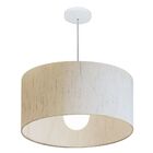 Lustre Pendente Cilíndrico Vivare Md-4208 Cúpula Em Tecido 55