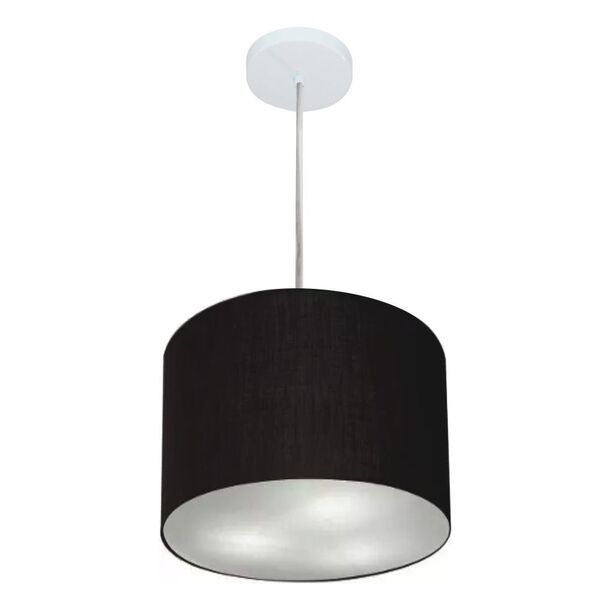 Lustre Pendente Cilíndrico Vivare Md-4210 Cúpula Em Tecido 30