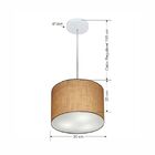 Lustre Pendente Cilíndrico Vivare Md-4210 Cúpula Em Tecido 30