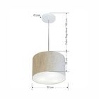 Lustre Pendente Cilíndrico Vivare Md-4210 Cúpula Em Tecido 30