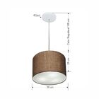 Lustre Pendente Cilíndrico Vivare Md-4210 Cúpula Em Tecido 30