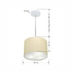 Lustre Pendente Cilíndrico Vivare Md-4211 Cúpula Em Tecido 35