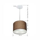 Lustre Pendente Cilíndrico Vivare Md-4211 Cúpula Em Tecido 35