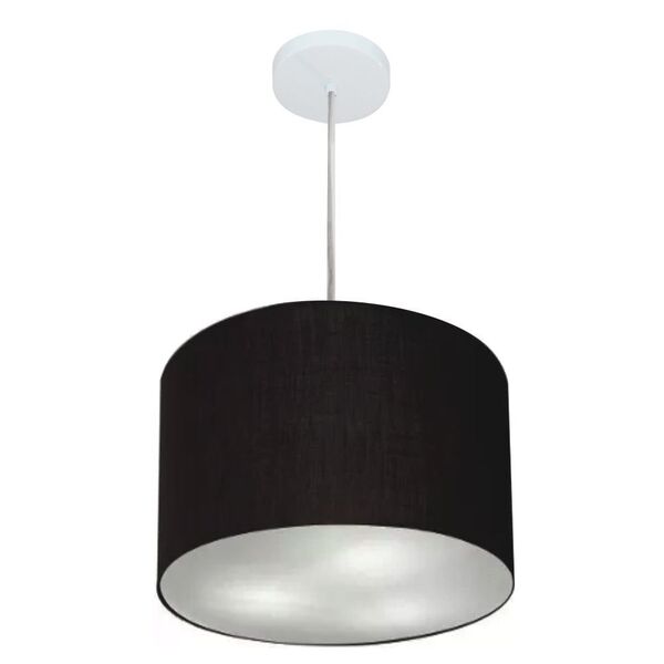 Lustre Pendente Cilíndrico Vivare Md-4211 Cúpula Em Tecido 35
