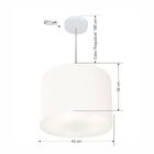 Lustre Pendente Cilíndrico Vivare Md-4212 Cúpula Em Tecido 40