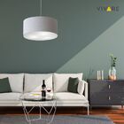 Lustre Pendente Cilíndrico Vivare Md-4214 Cúpula Em Tecido 55