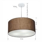 Lustre Pendente Cilíndrico Vivare Md-4214 Cúpula Em Tecido 55