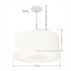 Lustre Pendente Cilíndrico Vivare Md-4215 Cúpula Em Tecido 55